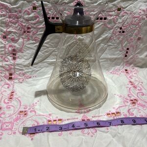 Vintage Geni Elegant Glass Coffee Carafe with Black Handle